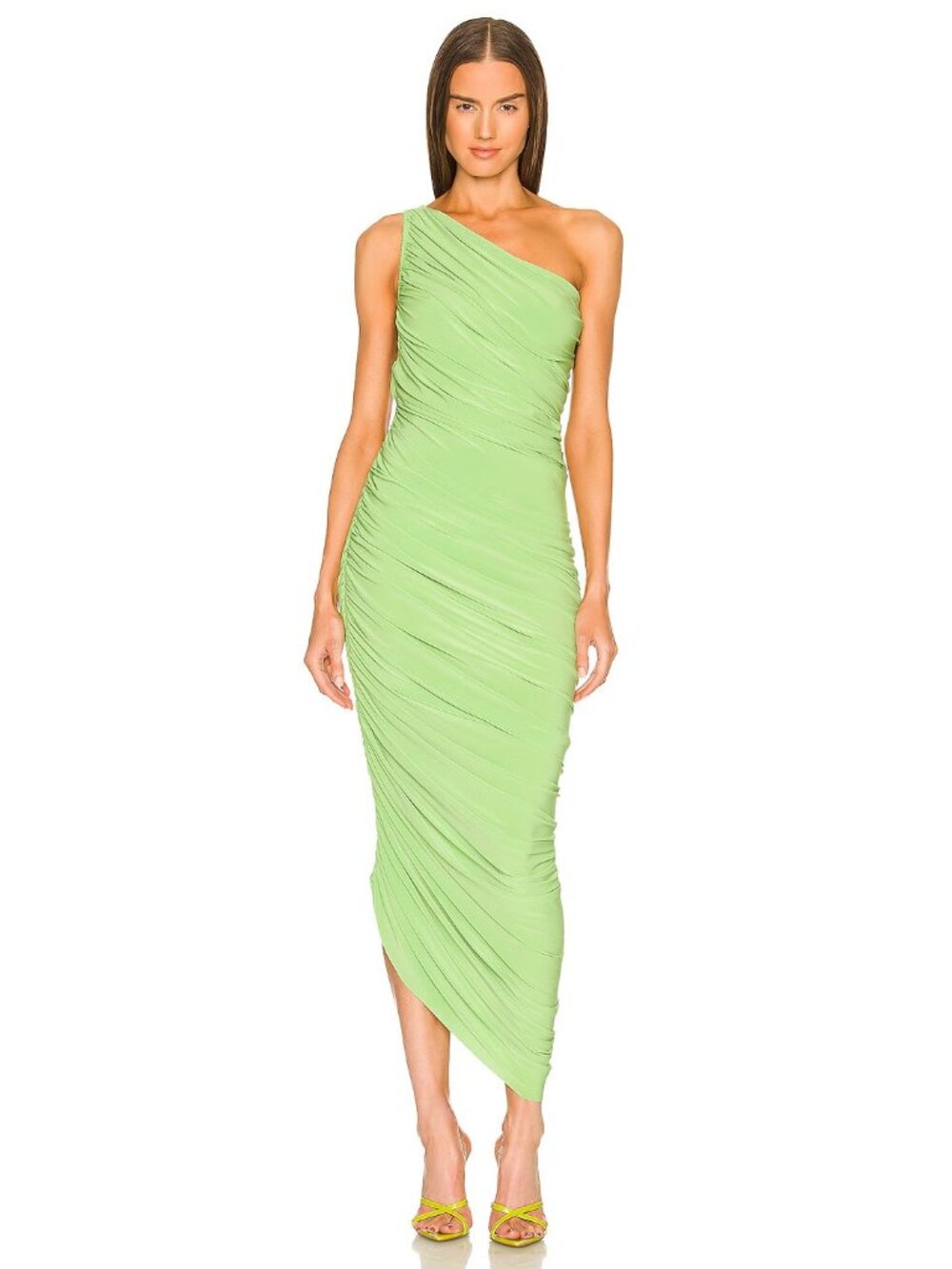 Norma Kamali Diana Gown in Gemini Green